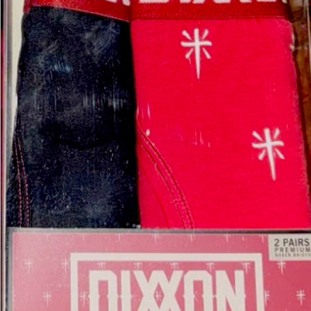 DIXXON Brand Boxer Briefs, 2 pairs, Men’s LRG, Red Black